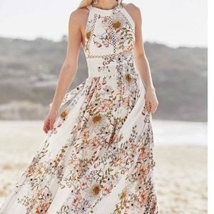 Jaase Boho Floral Open Back Maxi Dress  